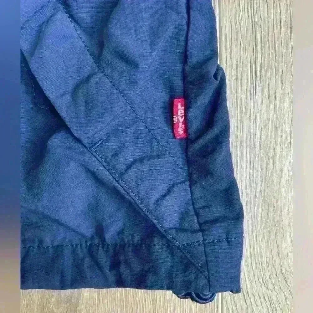 Levi’s Retro Color Block Mens Pullover 1/2 Zip Hooded Windbreaker Jacket Large